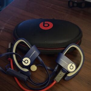 Beats by Dre Blue and Red Powerbeats Headset